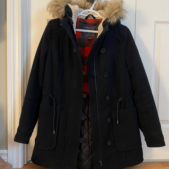 AEO | Quilted Pea Coat - Picture 1 of 3